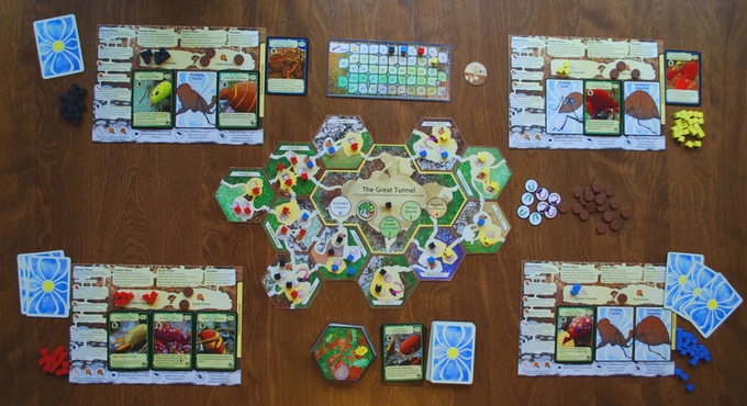 Really pretty game components, as shown in this image from March of the Ants successful Kickstarter.